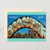 ヴィンテージブルックリンNYグリーティング ポストカード (正面/裏面)