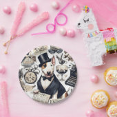 ヴィンテージブルテリアパターン ペーパープレート (パーティー)