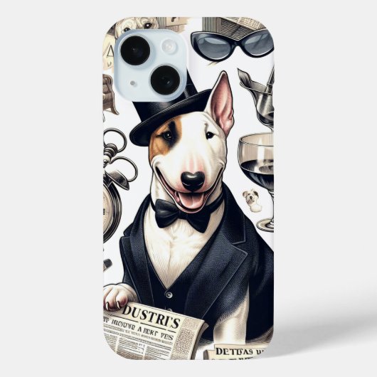 ヴィンテージブルテリアパターン Case-Mate iPhoneケース (裏面)