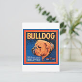 ヴィンテージブルドッグのブランドクレートラベル ポストカード (スタンド正面)