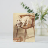 ヴィンテージブルドッグパピーイラストレーション ポストカード (スタンド正面)