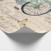 ヴィンテージブルドッグフローラ自転車エフェメラデクページ ラッピングペーパー (角)