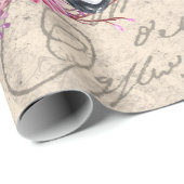 ヴィンテージブルドッグフローラ自転車エフェメラデクページ ラッピングペーパー (ロールコーナー)