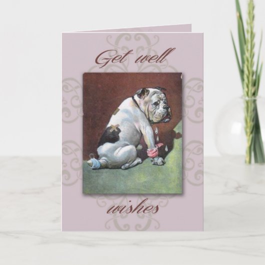 ヴィンテージブルドッグGet Well Card カード (正面)