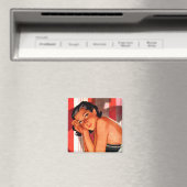 ヴィンテージブルネット美しいピンナップ マグネット (インサイチュ (食洗機))