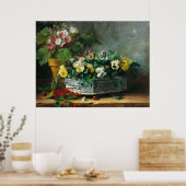 ヴィンテージブルネル – ヌヴィルパンシーズ&プリムローズ ポスター (キッチン)