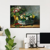 ヴィンテージブルネル – ヌヴィルパンシーズ&プリムローズ ポスター (ホームオフィス)