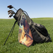 ヴィンテージブルマスティフ絵画ズ ゴルフタオル (グリーン)