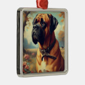 ヴィンテージブルマスティフ絵画ズ メタルオーナメント (右)