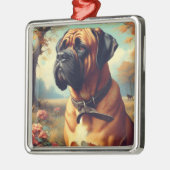 ヴィンテージブルマスティフ絵画ズ メタルオーナメント (左)