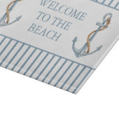 ヴィンテージブルーいかりロープ付パーソナライズされたき カッティングボード (角)