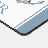 ヴィンテージブルーいかりロープ付パーソナライズされたき デスクマット (コーナー)