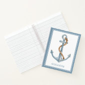 ヴィンテージブルーいかりロープ付パーソナライズされたき ノートブック (内部)