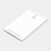 ヴィンテージブルーいかりロープ付パーソナライズされたき ポストイット (アングル)