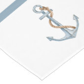 ヴィンテージブルーいかりロープ付パーソナライズされたき ミディアムテーブルランナー (コーナー)