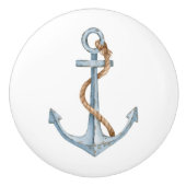 ヴィンテージブルーいかりロープ セラミックノブ (正面)