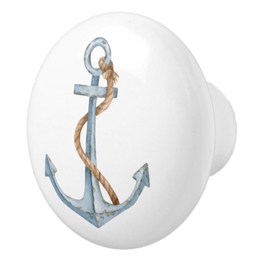 ヴィンテージブルーいかりロープ セラミックノブ (右)