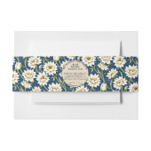 ヴィンテージブルーとクリームフローラソープバンド 招待状ベリーバンド (正面例)