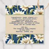 ヴィンテージブルーとクリームフローラ石鹸ラベル フェイバータグ (裏面)