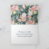 ヴィンテージブルーとピンクのフローラ甘い16ありがとう カード (内部)