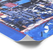 ヴィンテージブルーとブラックウォーターの色はスクエアnyc ポスター (角)