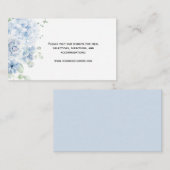 ヴィンテージブルーとホワイトのフローラエンクロージャカード エンクロージャーカード (正面/裏面)