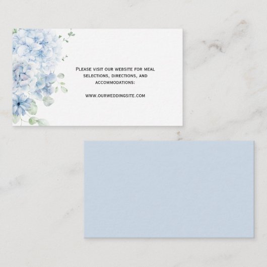 ヴィンテージブルーとホワイトのフローラエンクロージャカード エンクロージャーカード (正面/裏面)