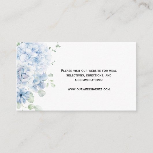 ヴィンテージブルーとホワイトのフローラエンクロージャカード エンクロージャーカード (正面)