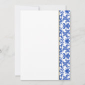 ヴィンテージブルーとホワイトのブライダルシャワーへの招待 招待状 (裏面)