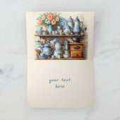 ヴィンテージブルーとホワイトコーヒーポット サンキューカード (内部)