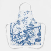 ヴィンテージブルーとホワイトパゴダチノワセリー エプロン (正面)
