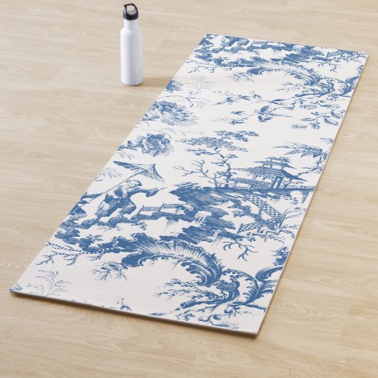 ヴィンテージブルーとホワイトパゴダチノワセリー ヨガマット (インサイチュ)