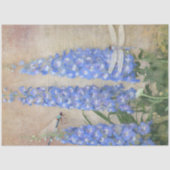 ヴィンテージブルーとホワイトフローラ水色トンボ 薄葉紙 (正面)