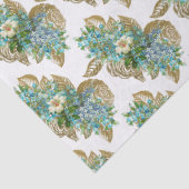 ヴィンテージブルーと金ゴールドフローラ 薄葉紙 (詳細)