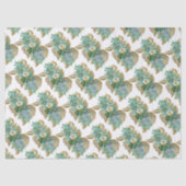 ヴィンテージブルーと金ゴールドフローラ 薄葉紙 (正面)