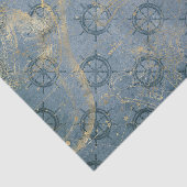 ヴィンテージブルーと金ゴールド 航海の 薄葉紙 (詳細)