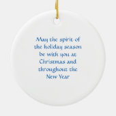 ヴィンテージブルーのクリスマスオーナメント セラミックオーナメント (裏面)