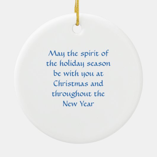 ヴィンテージブルーのクリスマスオーナメント セラミックオーナメント (裏面)