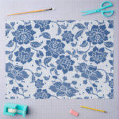 ヴィンテージブルーの中華感覚のデコページ 薄葉紙 (クラフト)