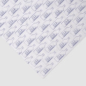 ヴィンテージブルーの様式化ボトル船 薄葉紙 (詳細)