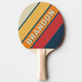 ヴィンテージブルーはっきりしたレインボーストライプの（名前） 卓球ラケット (裏面)