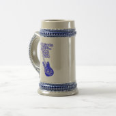 ヴィンテージブルーやる気を起こさせるギター ビールジョッキ (正面左)