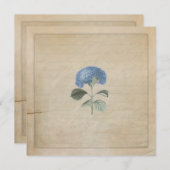 ヴィンテージブルーアイドランジ結婚アのセレモニーカスタム 招待状 (正面/裏面)