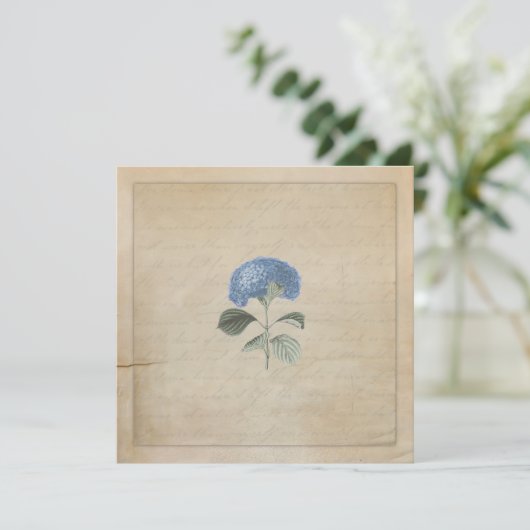 ヴィンテージブルーアイドランジ結婚アのセレモニーカスタム 招待状 (スタンド正面)