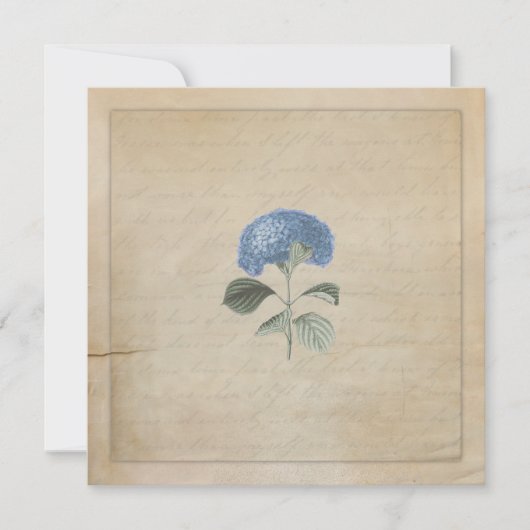 ヴィンテージブルーアイドランジ結婚アのセレモニーカスタム 招待状 (正面)