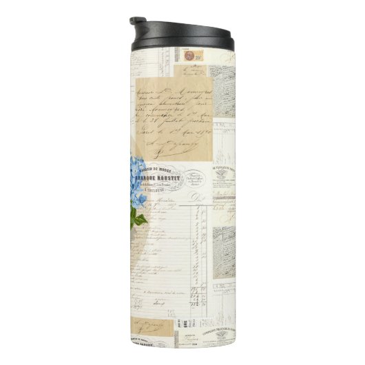 ヴィンテージブルーアジサイフランスのエフエメラサーマル タンブラー (回転右)