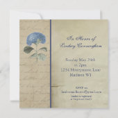 ヴィンテージブルーアジサイブライダルシャワー 招待状 (裏面)