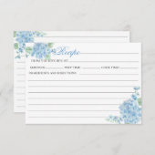 ヴィンテージブルーアジサイ花ガーデンレシピカード (正面/裏面)