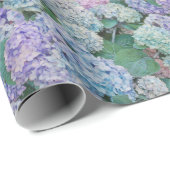 ヴィンテージブルーアジサイ花柄 ラッピングペーパー (ロールコーナー)