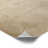 ヴィンテージブルーアジサイonオールドパーチメント ポスター (角)